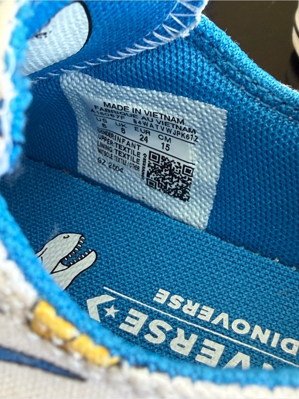 Converse Kids Dinosaur Print Velcro Sneakers - Blue/White - Picture 3 of 4